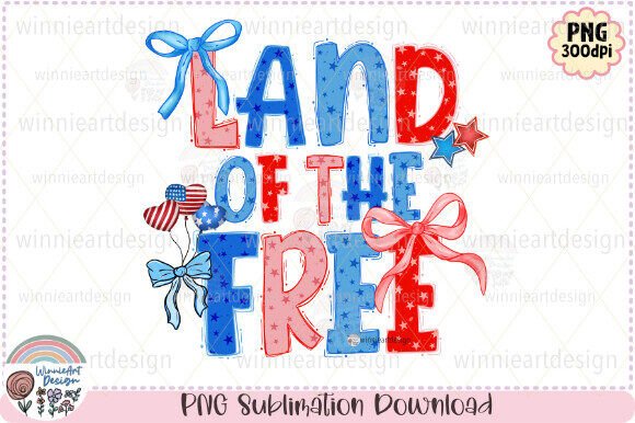 America Land of the Free Preppy Doodle T-Shirt Graphics