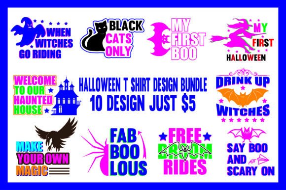 HALLOWEEN GRAPHICS T-SHIRT DESIGN BUNDLE
