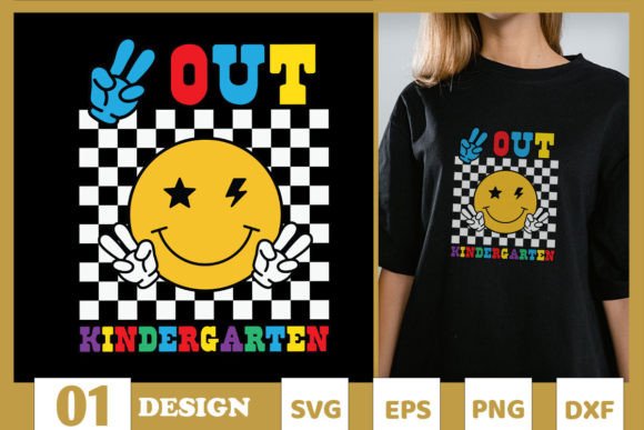 Peace Out Kindergarten Graduation SVG for Merchandise & Designs