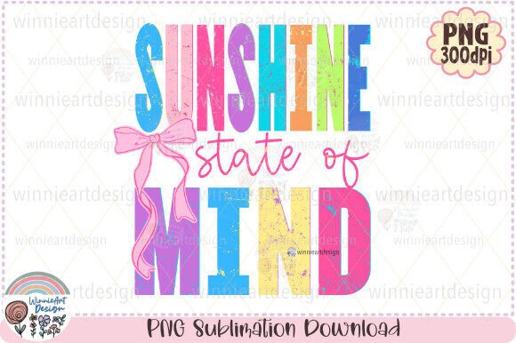 Sunshine State of Mind Retro Bow T-Shirt Graphics