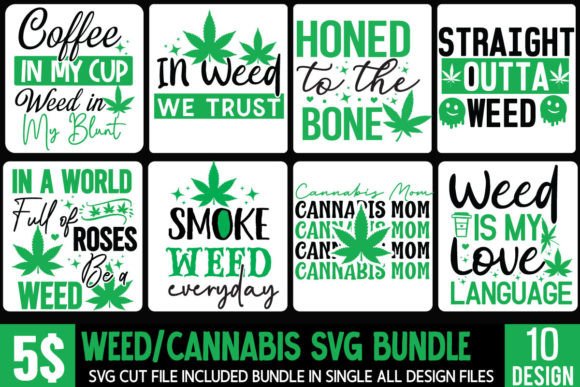 Weed SVG Bundle: Cannabis Graphics for T-Shirt Designs